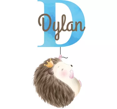 Hedgehog Personalized Name wall stickers for kid - TenStickers