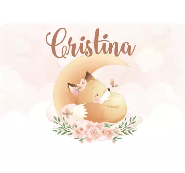 Cute fox relaxing laptop skin - TenStickers