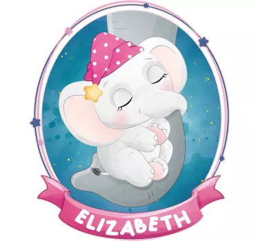 Nursery wall sticker sleeping baby elephant - TenStickers