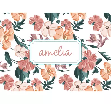 Custom Floral Design laptop skin - TenStickers