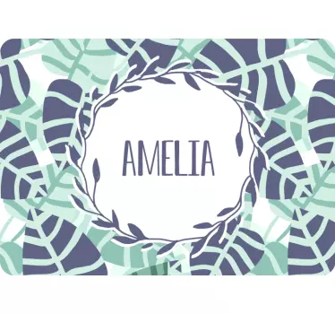 Leafy Custom Name laptop skin - TenStickers
