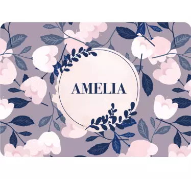 Personalized Floral Pattern laptop skin - TenStickers