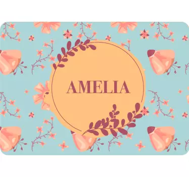Laptop skin pastel flowers with name - TenStickers