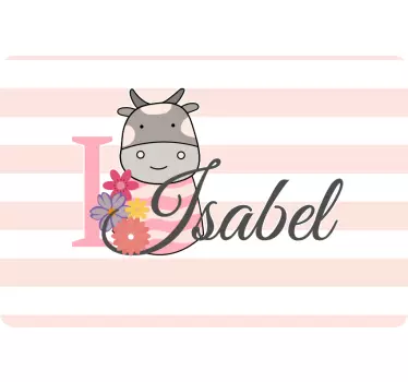 Cow emblem with name laptop skin - TenStickers