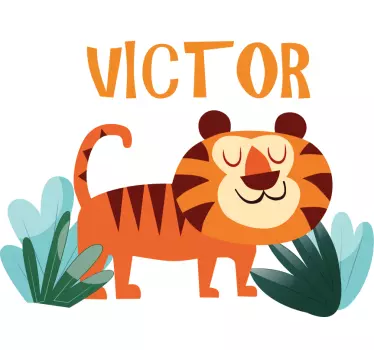 Wall stickers for kid happy tiger character - TenStickers