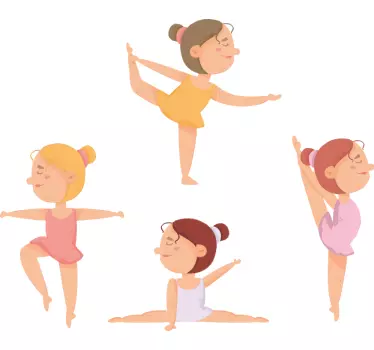 Wall stickers for kid dancing girls poses - TenStickers