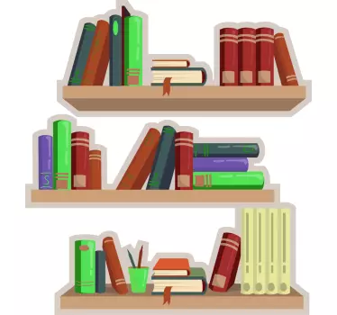 Colorful Book Shelves object sticker - TenStickers