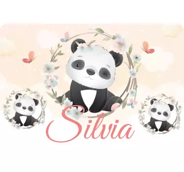 Laptop skin baby pandas personalized design - TenStickers