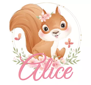 Wall stickers for kid bay squirrel with name - TenStickers