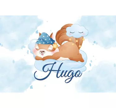 Sleeping Squirrel Design headboard wall sticker - TenStickers