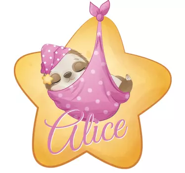Wall stickers for kid custom sloth in a star - TenStickers