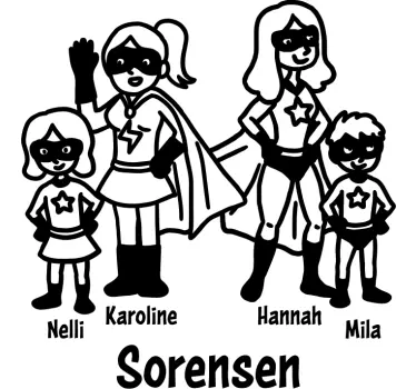 Customizable Family Heroes Location sticker - TenStickers