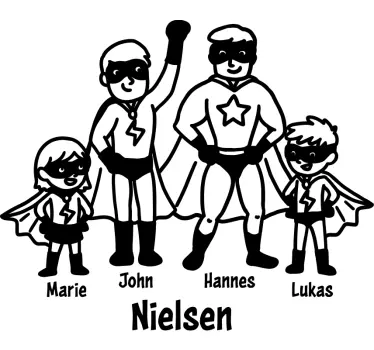 Superhero Family Portrait wall sticker - TenStickers