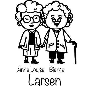 Customisable mailbox with two older women custom sticker - TenStickers