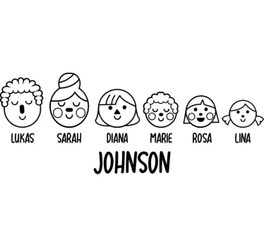 Home wall sticker custom family portrait - TenStickers
