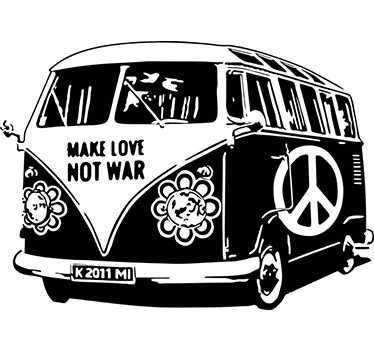 Hippie Van Decorative Decal - TenStickers