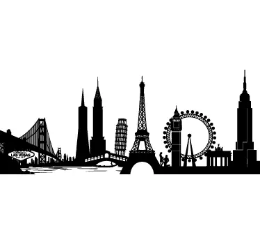 World Monuments Wall Sticker - TenStickers
