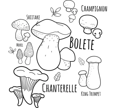 Kitchen wall sticker mushroom culinary guide - TenStickers