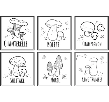 List of edible mushrooms tile transfer - TenStickers