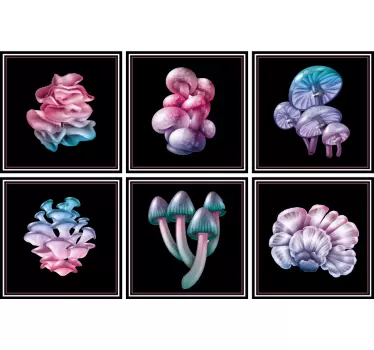 Set of magic mushrooms tile transfer - TenStickers