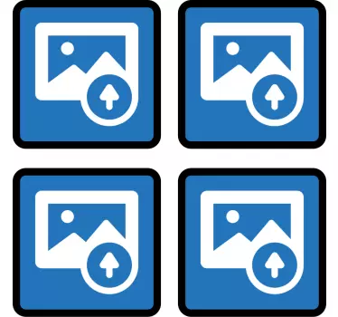 Customisable sticker with 4 square images - TenStickers