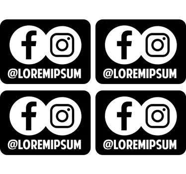Pack of custom Facebook and Instagram name custom decal - TenStickers