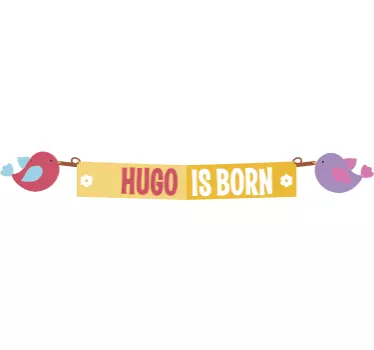 Nursery wall sticker birds welcome newborn hugo - TenStickers