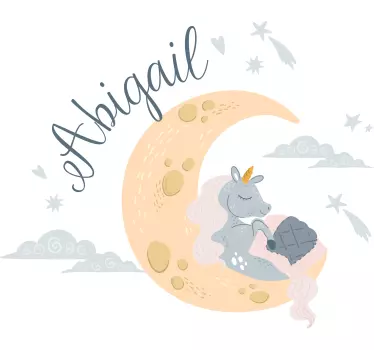 Sleeping Unicorn Moon wall stickers for kid - TenStickers