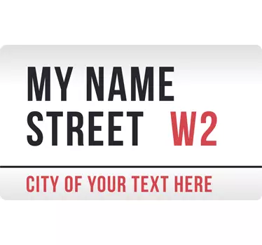 Personalisable London Street Sign Sticker - TenStickers