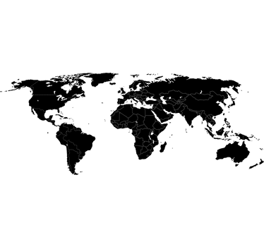 World Map with Borders Wall Sticker - TenStickers