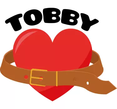 Heart with belt wall sticker - TenStickers