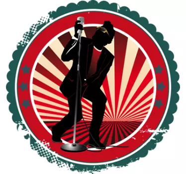 Vintage Rock Singer Sticker - TenStickers