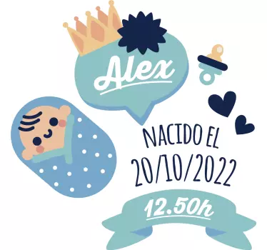 Wall stickers for kid baby birth announcement - TenStickers