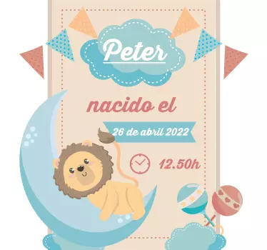Nursery wall sticker adorable lion illustration - TenStickers