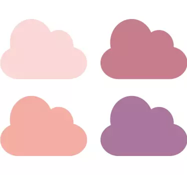 Pink Tones Cloud Stickers Collection - TenStickers