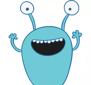 Blue Monster Wardrobe Kids Sticker - TenStickers