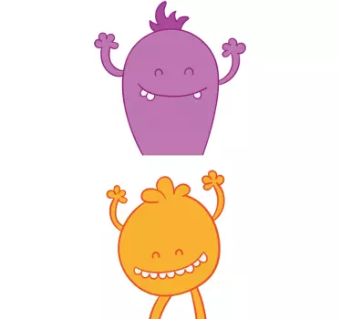 Fun Monsters Wardrobe Sticker - TenStickers
