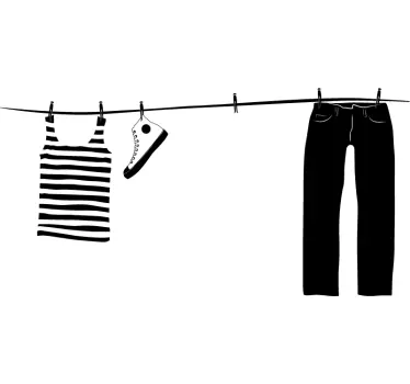 Washing Line Hanger Sticker - TenStickers