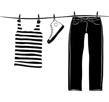 Decorative Clothes Line Sticker - TenStickers
