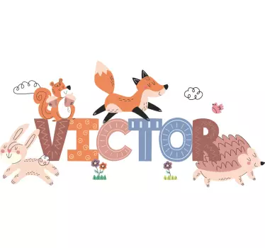 Forest kid animals  custom sticker - TenStickers