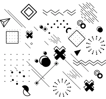 Bedroom wall sticker abstract geometric designs - TenStickers