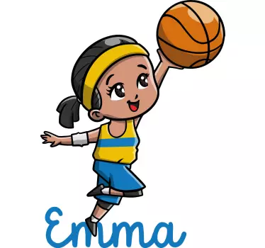 Cheerful Player Jumping basketball wall sticker - TenStickers