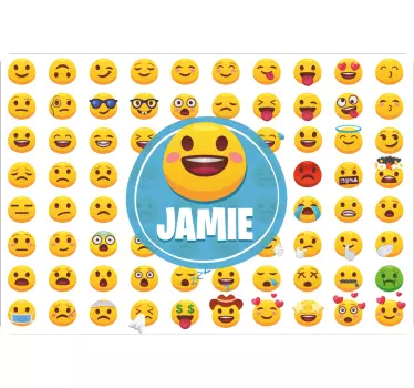 Emojis with name laptop stickers - TenStickers