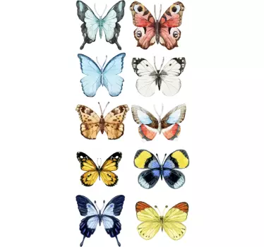 Pack of colorful butterfly wall sticker - TenStickers