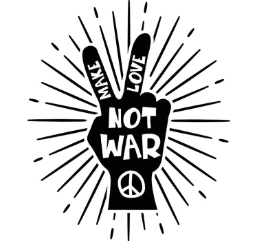 Peace sign love not war popular saying decal - TenStickers