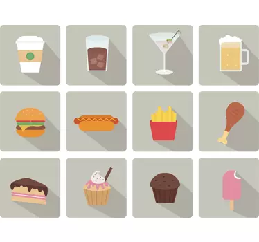 Kitchen wall sticker fast food tile - TenStickers