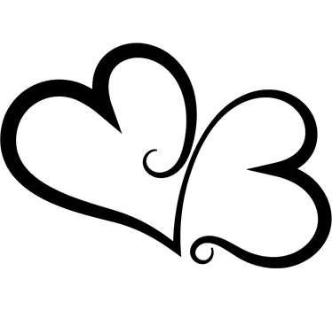 Interlocked Hearts Wall Sticker - TenStickers