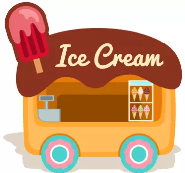 Ice cream Van Sticker - TenStickers