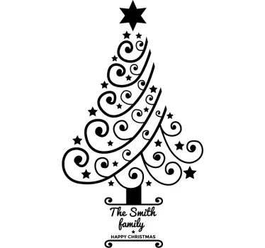 Personalised Christmas Tree Text Sticker - TenStickers