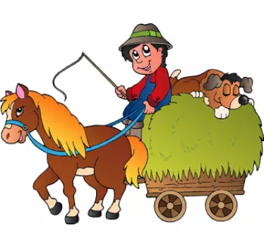 Farmer & Horse Kids Sticker - TenStickers